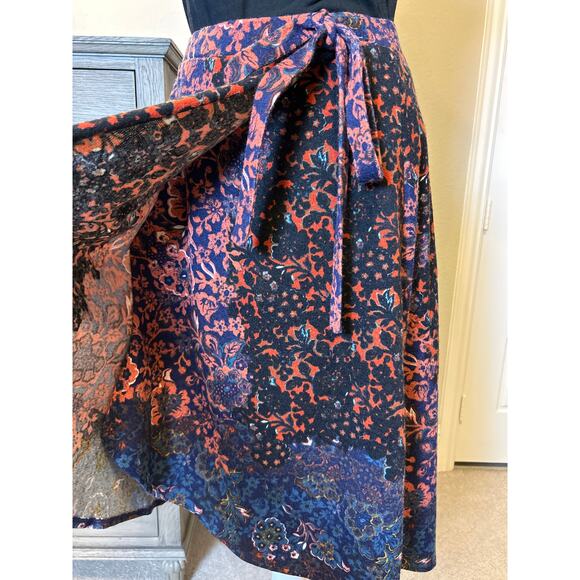 Anthropologie Maeve | Floral Terry Faux Knit Wrap Skirt | Med - Picture 7 of 12